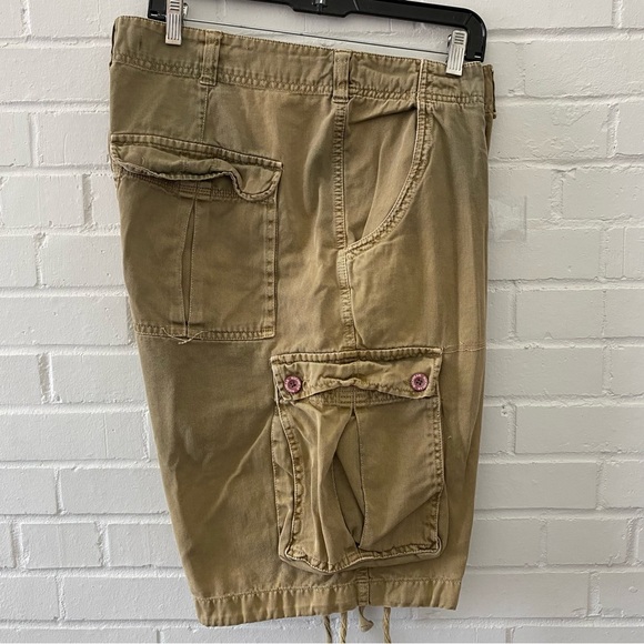 Rocawear Mens Heavy Khaki Tan Cargo Shorts w/Drawstrings size 36 - Picture 4 of 12